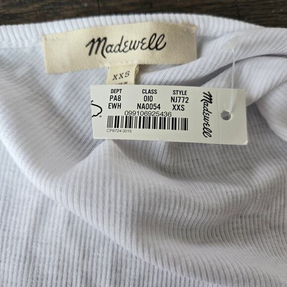 Madewell Supima® Rib One-Shoulder Tank Size XXS NWT - Picture 5 of 7